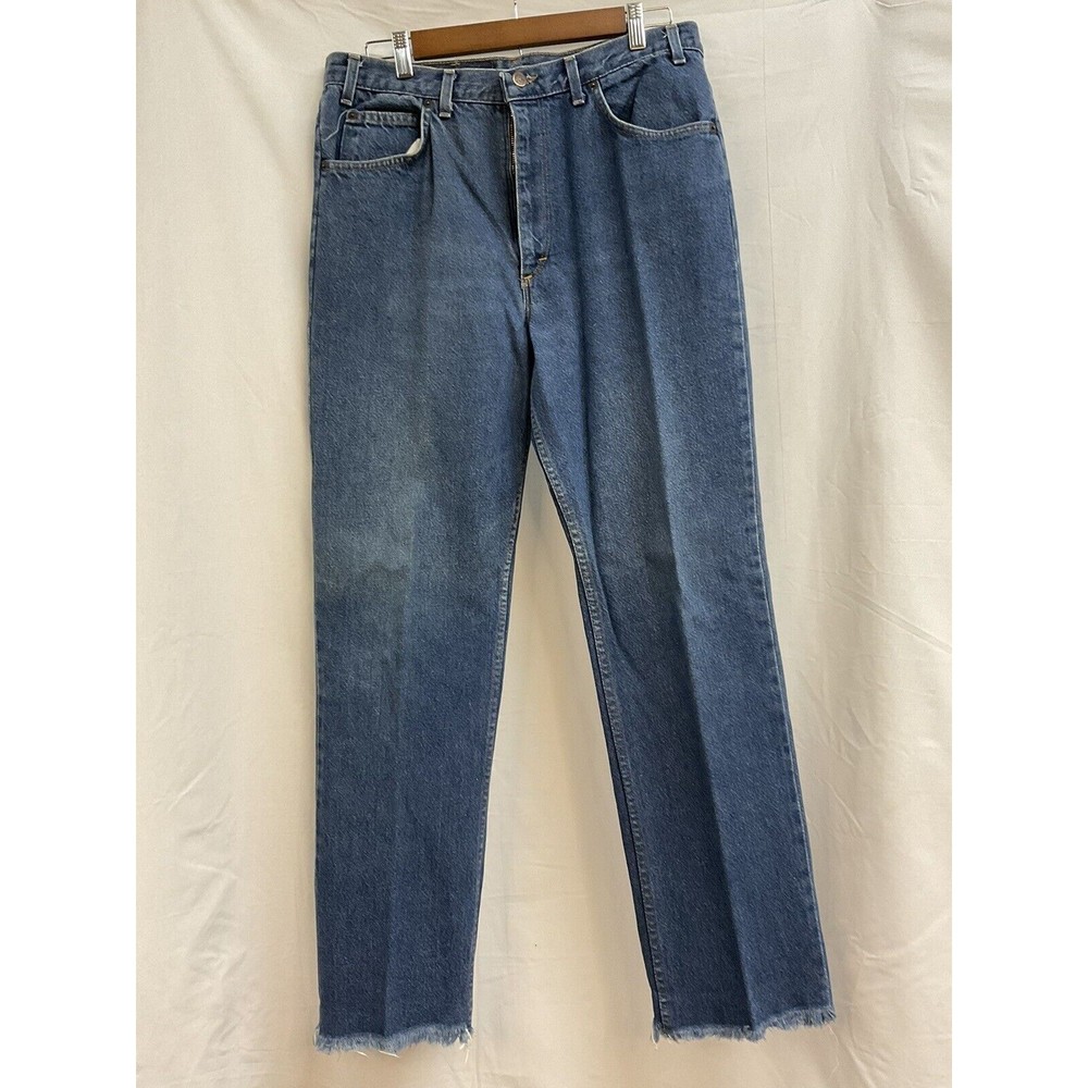Men's 34x30 Blue Denim Jeans American Edition Made USA Vintage Raw Edge